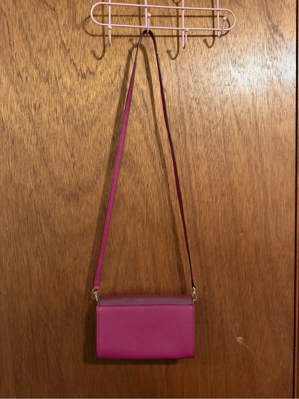 Kate Spade by NY Two-Tone Wine and Pink Crossbody Bag with Turn-Lock Closure